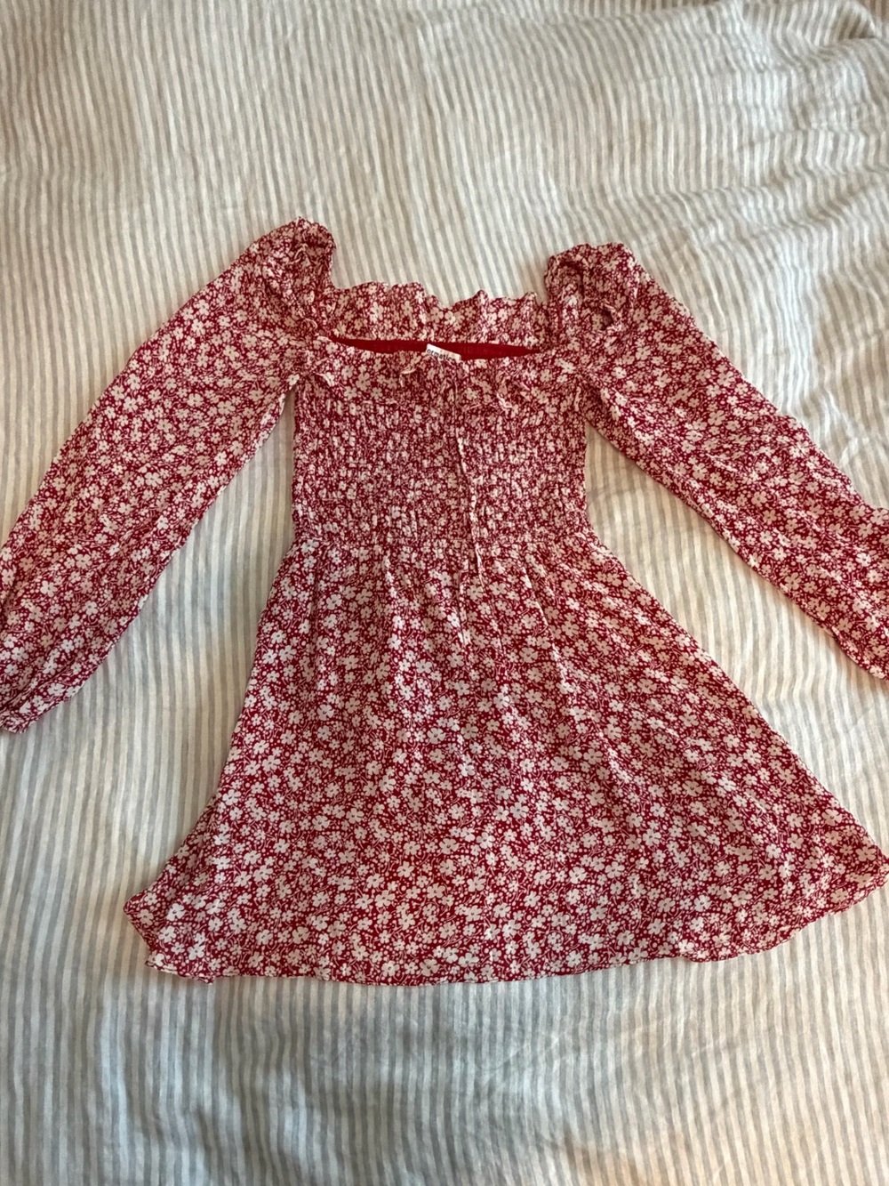 Reformation Red & White Floral Mini Dress Size 2